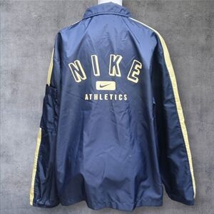 Vintage 90's NIKE Athletics Womens Lined Windbreaker Sz M8-10 Navy Yellow Jacket